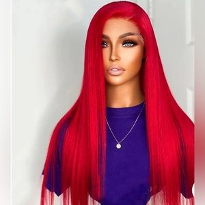 - Red  100% human lace front ❤️🔥